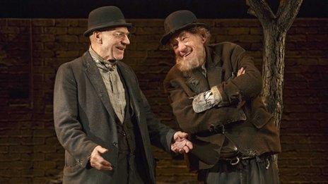 Sir Patrick Stewart and Sir Ian McKellen in Waiting for Godot