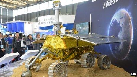 A model of China's lunar rover, named "Jade Rabbit"