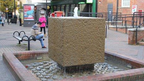 The fountain outside the post office