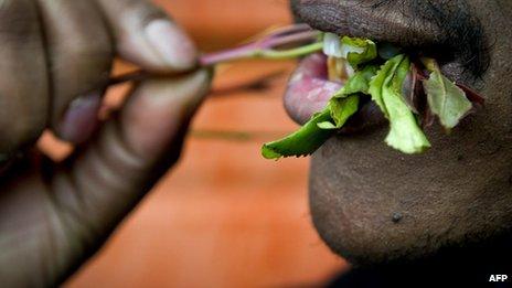 Man chewing khat