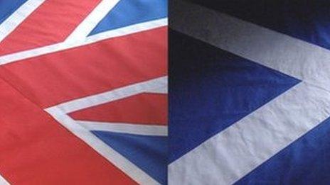 Union Jack and Scottish Saltire