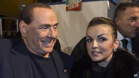 Berlusconi and girlfriend, Francesca Pascale, in Rome