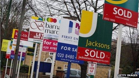 Signs outside a property