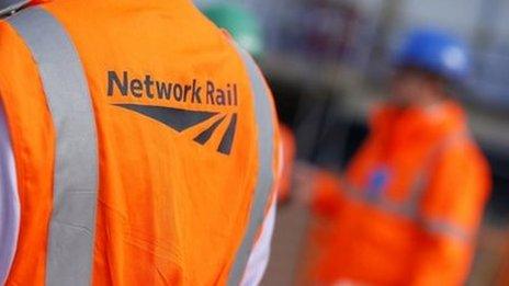 Network Rail workers in high-visibility jackets