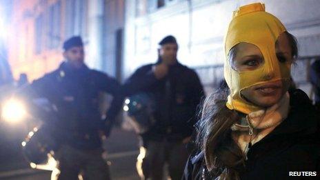 Pussy Riot protester in Italy