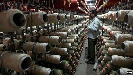 A worker in an Indian factory