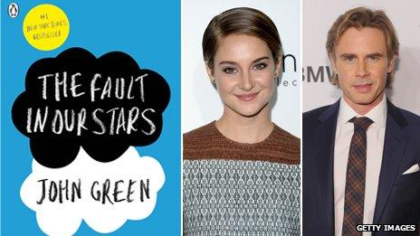 The Fault in Our Stars book cover, Shailene Woodley and Sam Trammell