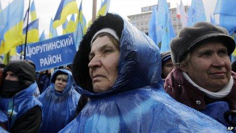 Supporters of President Yanukovych in Kiev (29 November 2013)