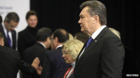 Ukrainian President Viktor Yanukovych at the summit in Vilnius (29 November 2013)