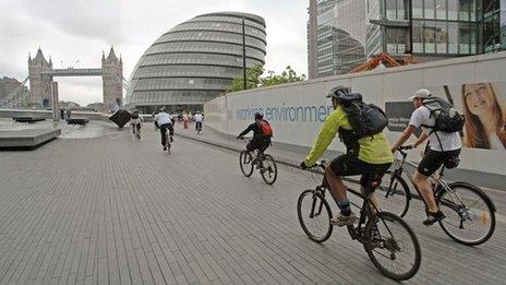 Cyclists in London