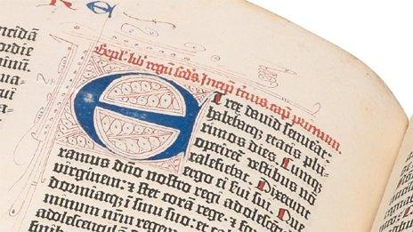 Detail from the Bodleian's Gutenberg Bible