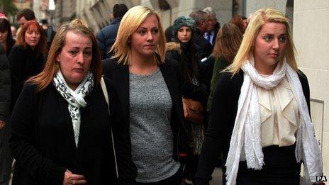 Lee Rigby"s mother Lyn Rigby, sister Sara McClure and fiancee Aimee West