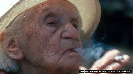 Old lady smoking