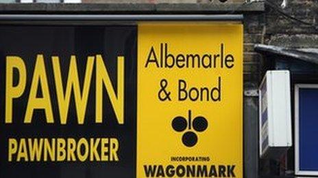 Pawnbroker shop sign