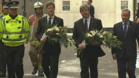 Nick Clegg, Alistair Carmichael and Gordon Matheson