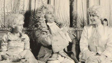 The Queen (right) and Princess Margaret (left) in pantomime