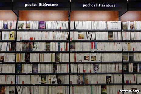 Bookshelf in French store