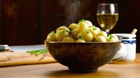 A bowl of Pembrokeshire Early Potatoes