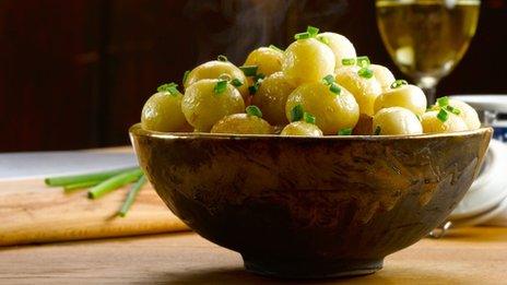 A bowl of Pembrokeshire Early Potatoes