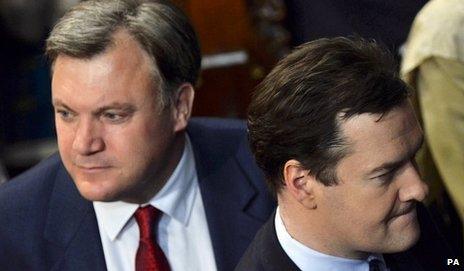 File photo from May of Ed Balls, left, with George Osborne, right