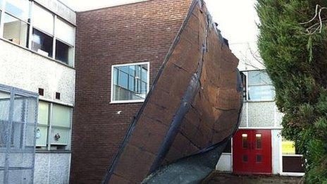 Damage at High Tunstall College