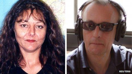 Radio France International (RFI) journalists Ghislaine Dupont (L) and Claude Verlon