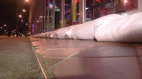 Sandbags in Great Yarmouth