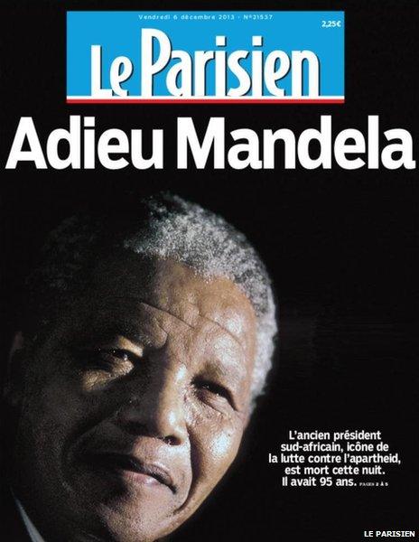 Front page of France's Le Parisien, 6 December