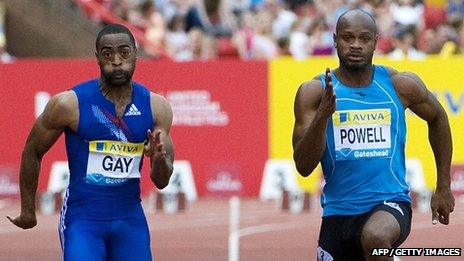 Tyson Gay and Asafa Powell