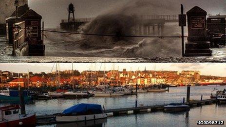 Whitby before and after the flood