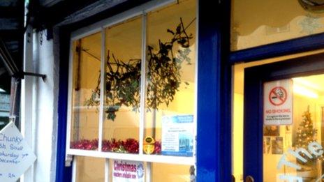 Mistletoe in chip shop