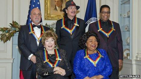 Billy Joel, Shirley MacLaine, Carlos Santana, Martina Arroyo and Herbie Hancock