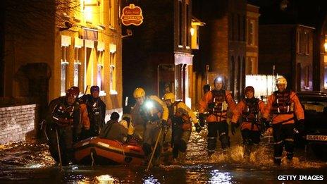 Rescue teams in Boston