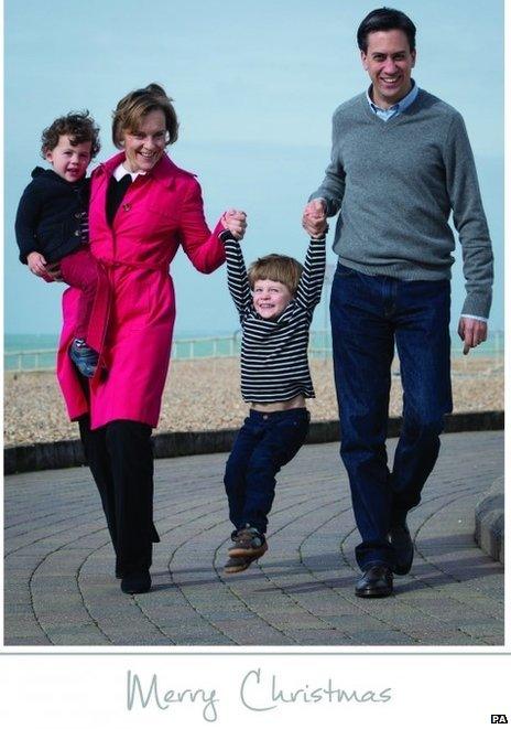 Ed Miliband, his wife Justine and their sons Sam and Daniel