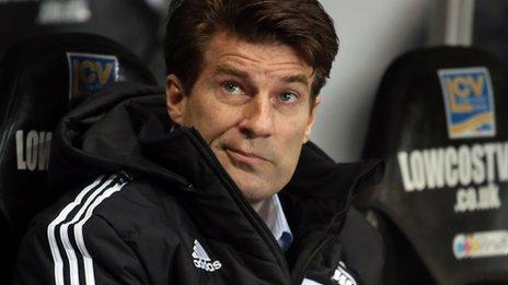 Michael Laudrup during Swansea City's 1-1 draw at home to Hull City