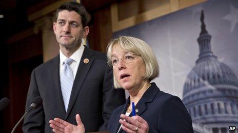 Congressman Paul Ryan (left) and Senator Patty Murray (right)