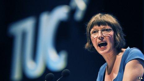 Frances O'Grady making a speech