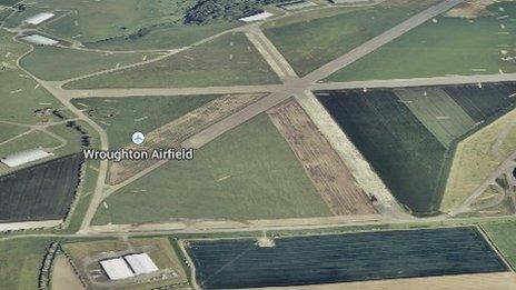 An aerial view of the former Wroughton Airfield