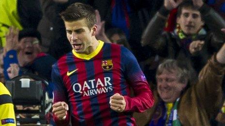 Gerard Pique celebrates the opening goal