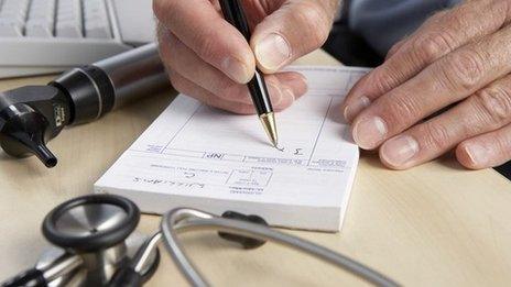 Doctor writing prescription notes