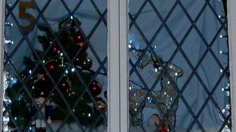 Part of an advent calendar window