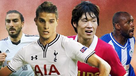 Chico Flores, Erik Lamela, Ji-Sung Park and Emmerson Boyce