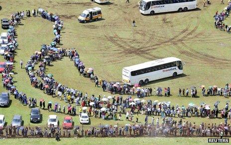 Queue for buses