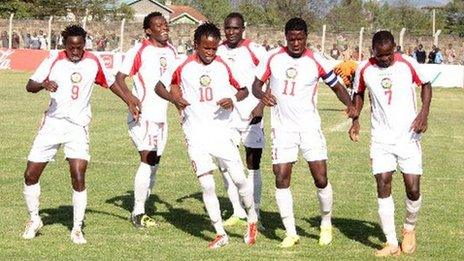 Jubilant Kenya players at Cecafa Cup