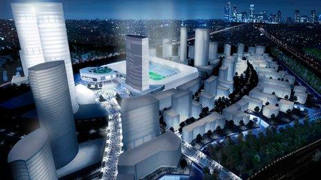 Artist's impression of the plans for stadium and regeneration