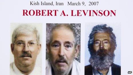 An FBI poster shows a composite image of retired FBI agent Robert Levinson, released on 6 March 2012