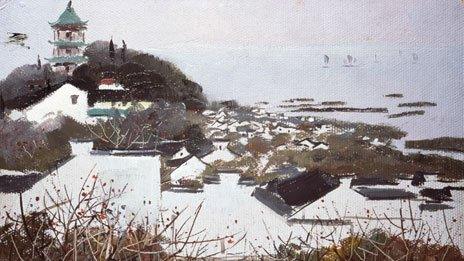 Wuxu and Lake Tai by Wu Guanzhong (1973)