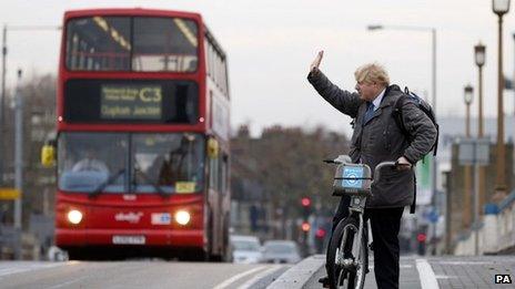 Boris Johnson on Wandsworth Bridge