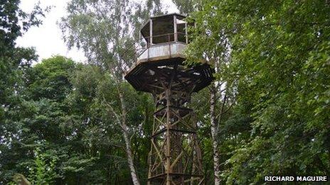 Watch tower at the former RAF Barnham site in Norfolk