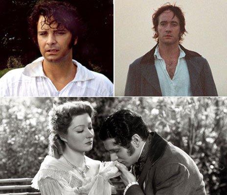 Clockwise: Colin Firth, Matthew Macfadyen and Laurence Olivier as Darcy. Pictures - BBC and Rex Features